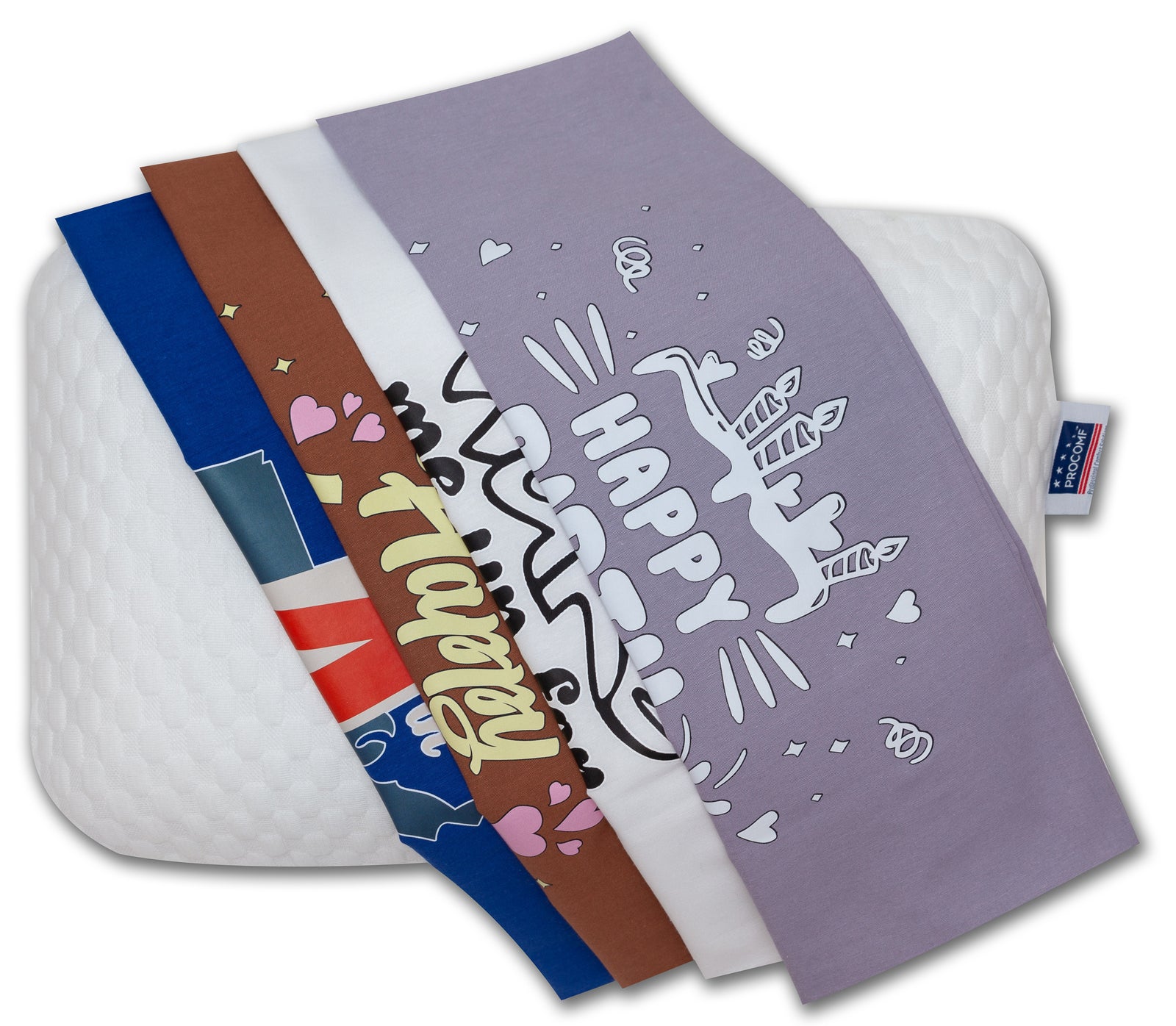 MATE DE VIAJE Y CAMPING VISCO LOVE PROCOMF / BEBÉ / NIÑOS / ADOLESCENTES / ESTUCHE DE ALMOHADA PARA ADULTOS - PAQUETE DE 4 (PAQUETE ANIVERSARIO)