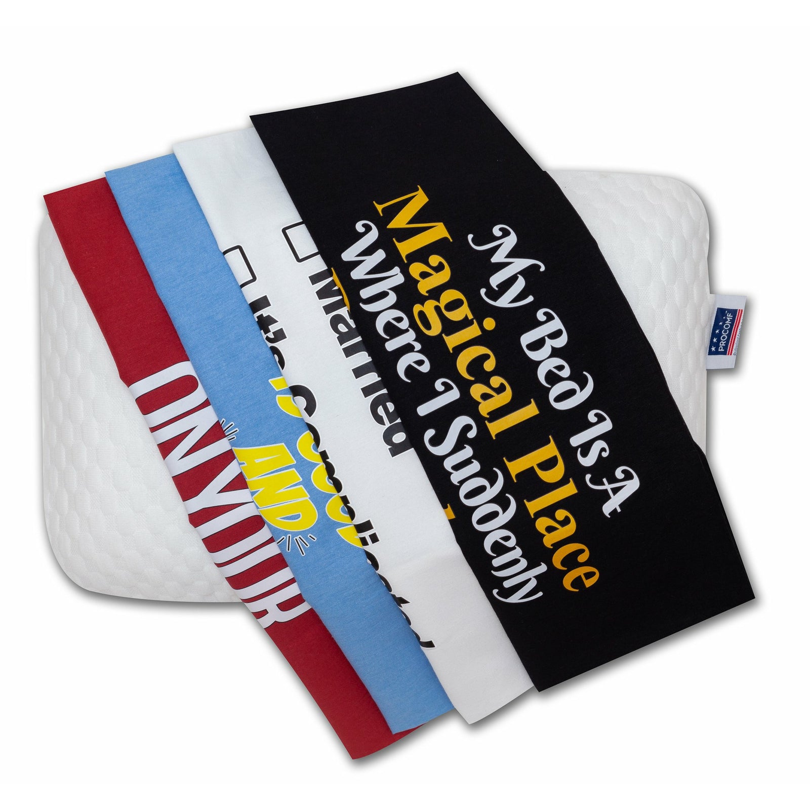 MATE DE VIAJE Y CAMPING VISCO LOVE PROCOMF / BEBÉ / NIÑOS / ADOLESCENTES / ESTUCHE DE ALMOHADA PARA ADULTOS - PAQUETE DE 4 (PAQUETE JOY)